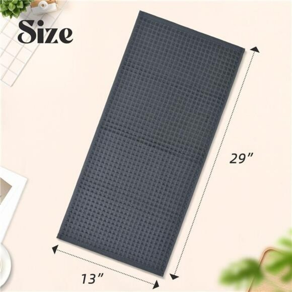 Waffle Hand Towels Set 2 Pack Cotton Quick Dry Lint Free Bathroom Kitchen Face - Picture 3 of 8